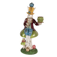 Clayre &amp; Eef   | Kandelaar Konijn Wit Groen 20x16x41 cm | 6PR6043