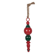 Clayre &amp; Eef   | Decoratie hanger Kerst Rood Groen &oslash; 8x33 cm | 6Y5979
