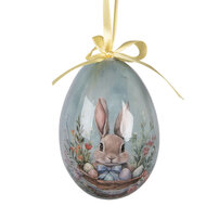 Clayre &amp; Eef   | Decoratie Hanger Ei (set 6) Meerkleurig &oslash; 7x10 cm | 66458