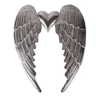 Clayre &amp; Eef   | Wanddecoratie Vleugels Zilverkleurig 38x3x46 cm | 6AL0074