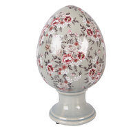 Clayre &amp; Eef   | Decoratie Ei op voet Grijs Roze &oslash; 17x28 cm | 6CE2399XL