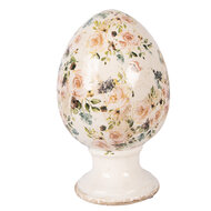 Clayre &amp; Eef   | Decoratie Ei op voet Beige Roze &oslash; 15x24 cm | 6CE2403L
