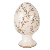 Clayre &amp; Eef   | Decoratie Ei op voet Beige Roze &oslash; 17x28 cm | 6CE2407XL