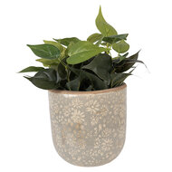 Clayre &amp; Eef   | Bloempot Binnen Grijs Beige &oslash; 20x19 cm | 6CE2409XL