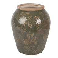 Clayre &amp; Eef   | Vaas Groen Bruin &oslash; 15x18 cm | 6CE2411M