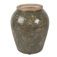Clayre &amp; Eef   | Vaas Groen Bruin &oslash; 15x18 cm | 6CE2411M