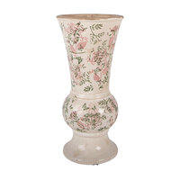 Clayre &amp; Eef   | Vaas Beige Groen &oslash; 15x32 cm | 6CE2412M