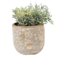 Clayre &amp; Eef   | Bloempot Binnen Grijs Beige &oslash; 10x9 cm | 6CE2409S