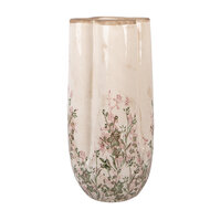 Clayre &amp; Eef   | Vaas Beige Groen &oslash; 16x36 cm | 6CE2416L