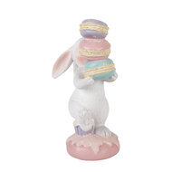 Clayre &amp; Eef   | Decoratie Konijn Wit Roze 8x6x14 cm | 6PR5973