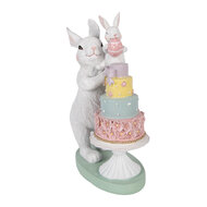 Clayre &amp; Eef   | Decoratie Konijn Wit Multi 21x10x27 cm | 6PR5934