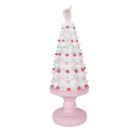 Clayre &amp; Eef   | Decoratie taart Roze Wit &oslash; 14x39 cm | 6PR5960