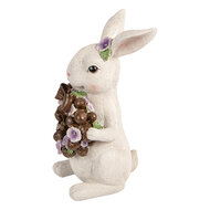 Clayre &amp; Eef   | Decoratie Konijn Wit Bruin 17x16x30 cm | 6PR5961