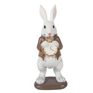 Clayre &amp; Eef   | Decoratie Konijn Wit Bruin 7x7x16 cm | 6PR5970