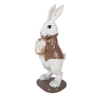 Clayre &amp; Eef   | Decoratie Konijn Wit Bruin 7x7x16 cm | 6PR5970