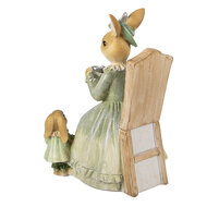 Clayre &amp; Eef   | Decoratie Konijnen Bruin Groen 14x10x18 cm | 6PR5980