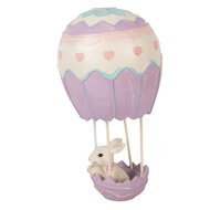 Clayre &amp; Eef   | Decoratie Konijn in luchtballon Beige Paars &oslash; 12x20 cm | 6PR5982