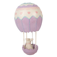 Clayre &amp; Eef   | Decoratie Konijn in luchtballon Beige Paars &oslash; 12x20 cm | 6PR5982