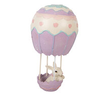 Clayre &amp; Eef   | Decoratie Konijn in luchtballon Beige Paars &oslash; 12x20 cm | 6PR5982
