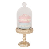 Clayre &amp; Eef   | Glazen Stolp met decoratie Goudkleurig Roze &oslash; 7x17 cm | 6PR6009