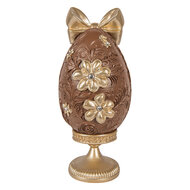 Clayre &amp; Eef   | Decoratie Ei Bruin Goudkleurig 10x9x21 cm | 6PR6014