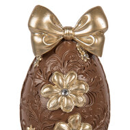 Clayre &amp; Eef   | Decoratie Ei Bruin Goudkleurig 10x9x21 cm | 6PR6014