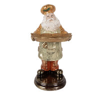 Clayre &amp; Eef   | Kerstdecoratie Kerstman met schaal Geel Goudkleurig 15x18x31 cm | 6PR6049