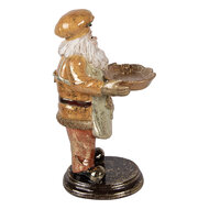 Clayre &amp; Eef   | Kerstdecoratie Kerstman met schaal Geel Goudkleurig 15x18x31 cm | 6PR6049
