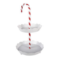 Clayre &amp; Eef   | Etag&egrave;re zuurstok 2 laags Wit Rood &oslash; 29x47 cm | 6Y5981