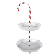 Clayre &amp; Eef   | Etag&egrave;re zuurstok 2 laags Wit Rood &oslash; 29x47 cm | 6Y5981