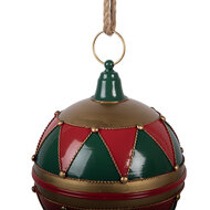 Clayre &amp; Eef   | Decoratie Kerstbal Rood Groen &oslash; 31x36 cm | 6Y5985