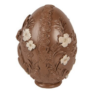 Clayre &amp; Eef   | Decoratie Ei Bruin Wit &oslash; 9x13 cm | 6PR6012