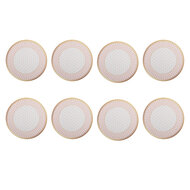 Clayre &amp; Eef   | Onderzetters voor Glazen Set van 8 Beige Roze &oslash; 10x4 cm | 66444