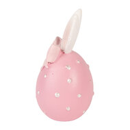 Clayre &amp; Eef   | Decoratie Ei Roze Wit &oslash; 6x12 cm | 6PR6073