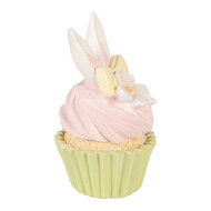 Clayre &amp; Eef   | Decoratie Cupcake Roze Groen &oslash; 7x13 cm | 6PR6080