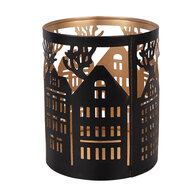 Clayre &amp; Eef   | Theelichthouder Kerst Bruin &oslash; 11x13 cm | 6Y5976