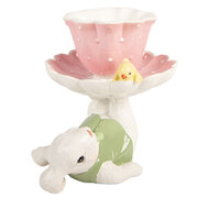 Clayre &amp; Eef   | Decoratie Konijn Wit Roze 20x14x17 cm | 6PR5937