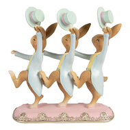 Clayre &amp; Eef   | Decoratie Konijnen Bruin Blauw 23x8x25 cm | 6PR5942