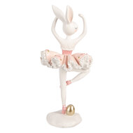Clayre &amp; Eef   | Decoratie Konijn Wit Roze 16x16x35 cm | 6PR5945