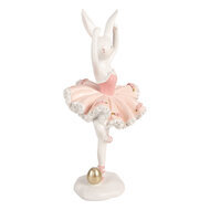 Clayre &amp; Eef   | Decoratie Konijn Wit Roze 16x16x35 cm | 6PR5945