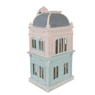 Clayre &amp; Eef   | Decoratie Huis Blauw Roze 19x15x38 cm | 6PR6005