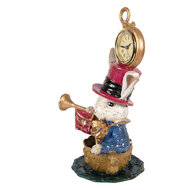 Clayre &amp; Eef   | Decoratie Konijn met klokje Beige Goudkleurig 15x11x23 cm | 6PR6031