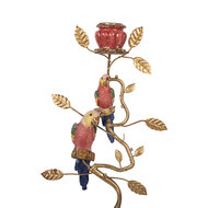 Clayre &amp; Eef   | Kandelaar Konijn Goudkleurig Rood 16x9x33 cm | 6PR6039