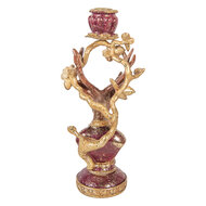 Clayre &amp; Eef   | Kandelaar Hert Paars Goudkleurig 14x11x31 cm | 6PR6041