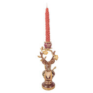 Clayre &amp; Eef   | Kandelaar Hert Paars Goudkleurig 14x11x31 cm | 6PR6041