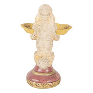 Clayre &amp; Eef   | Decoratie Hond met schaal Beige Geel 15x16x21 cm | 6PR6048