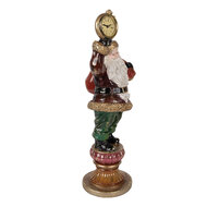 Clayre &amp; Eef   | Kerstdecoratie Kerstman met klokje Rood Goudkleurig 15x13x39 cm | 6PR6054