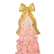 Clayre &amp; Eef   | Decoratie taart Roze Goudkleurig &oslash; 12x29 cm | 6PR6059