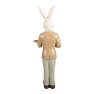 Clayre &amp; Eef   | Decoratie Konijn met schaal Wit Bruin 20x20x56 cm | 6PR6114