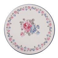 Clayre &amp; Eef   | Taartplateau op voet Beige Blauw &oslash; 29x10 cm | 66436